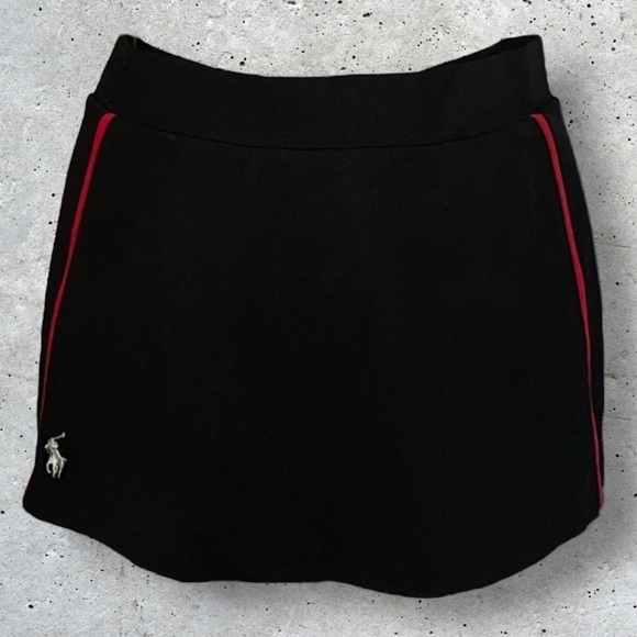 Ralph Lauren Tennis Pickle ball racket ball Golf Skort Skirt Black Red Trim Med - Picture 6 of 15